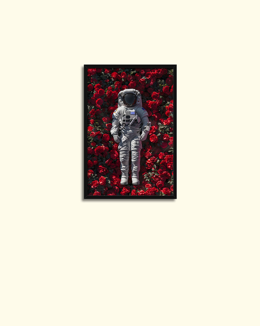 Astronaut in Red Roses Photo Frame