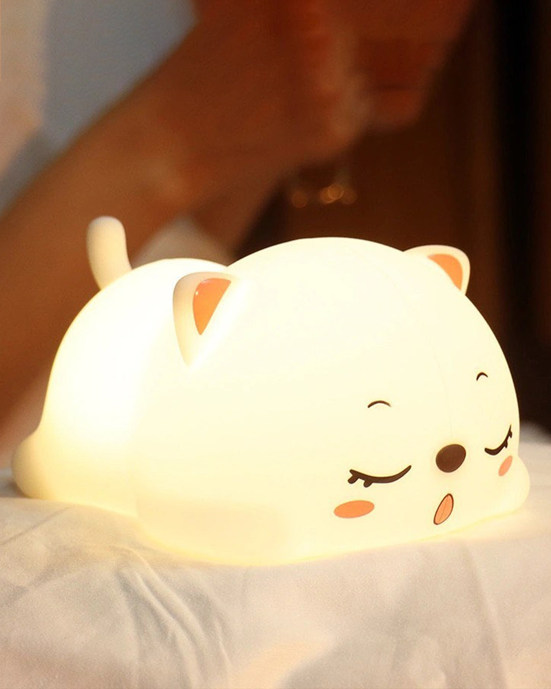 Silicon Snoring Cat Night Light Night Lamp