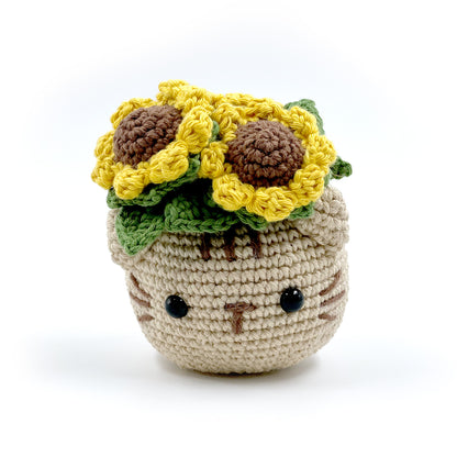 Cat Sunflower Pot