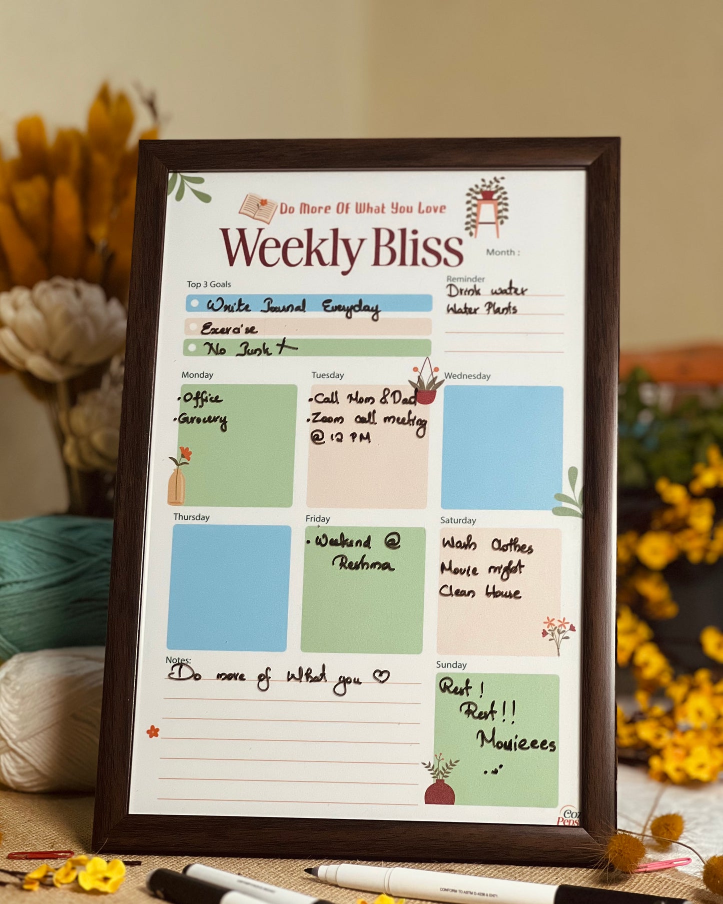 Rewritable Weekly Planner